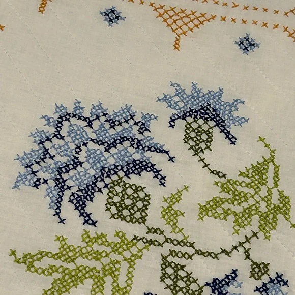 Floral Patterned Quilt - Vintage Embroidery